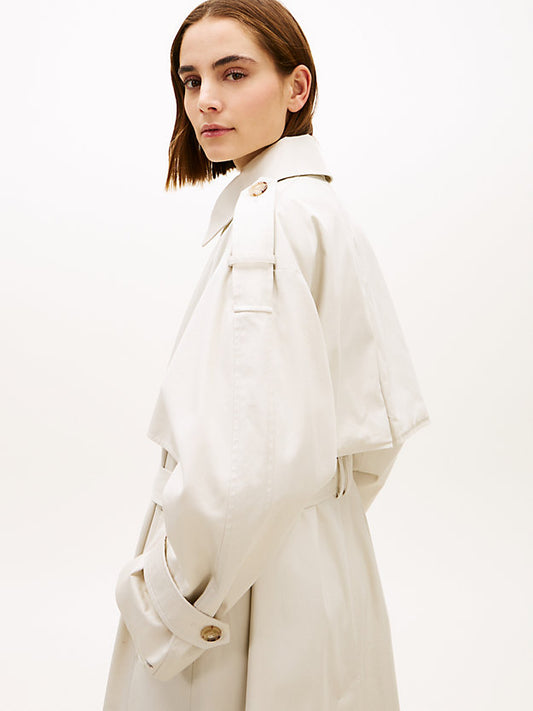 Water Repellent Twill Oversized Trench Coat