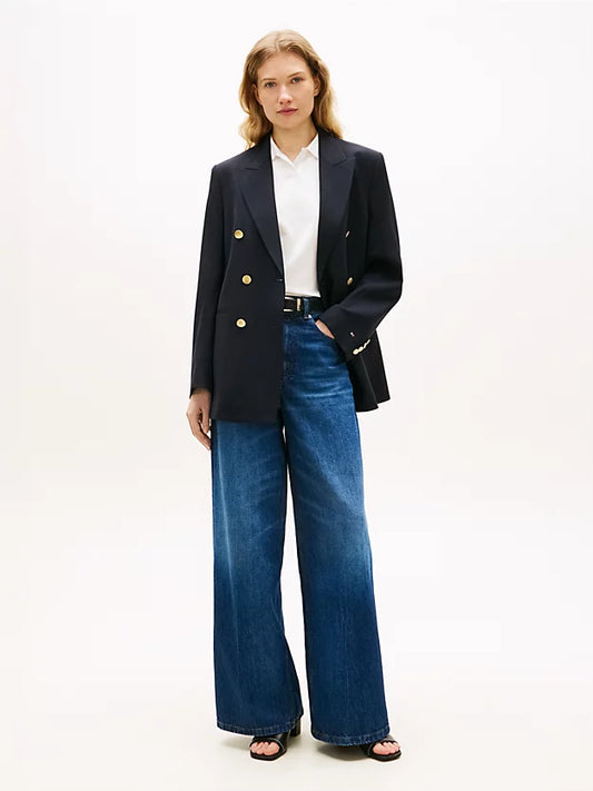 Timeless Wool Blend Relaxed Double Breasted Blazer