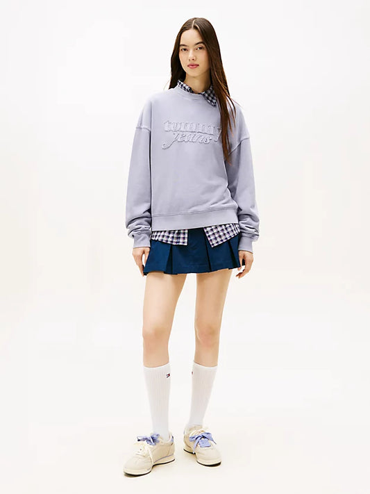 Logo Appliqué Washed Boxy Sweatshirt
