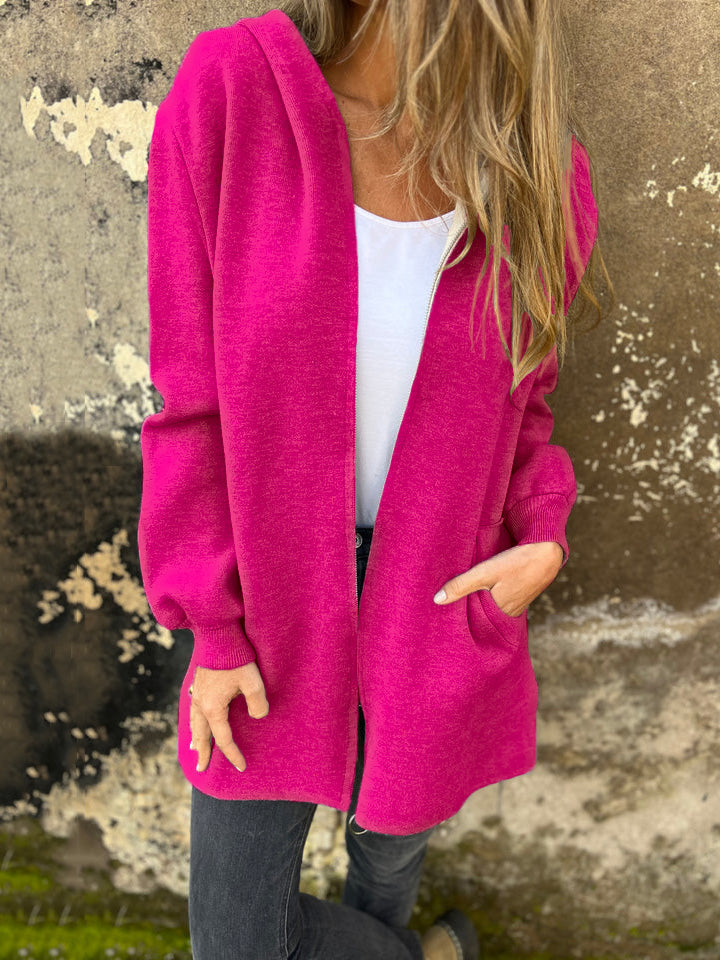 CLEARANCE SALE🔥 Rundhals-Reißverschlussjacke mit langen Ärmeln im Freizeit-Look
