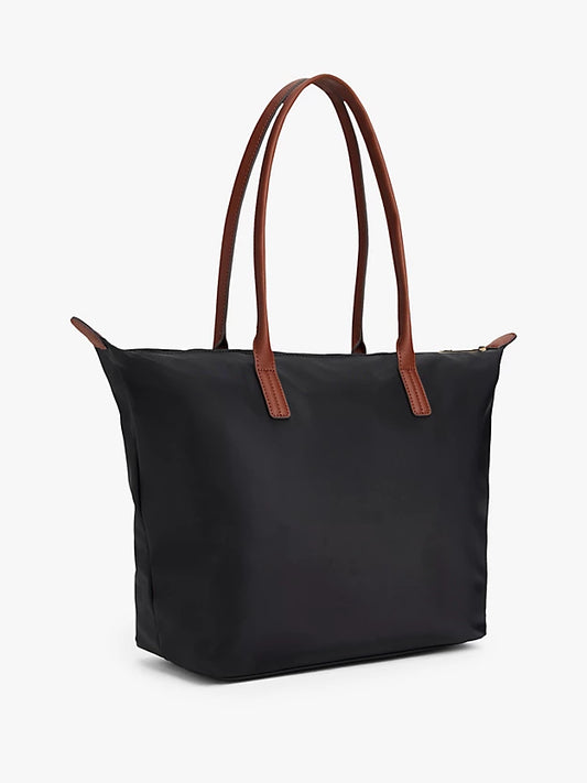 Monogram Contrast Handle Tote Bag