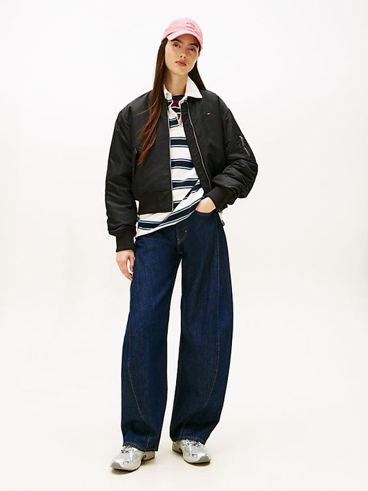 Sleeve Pocket Twill Bomber Jacket