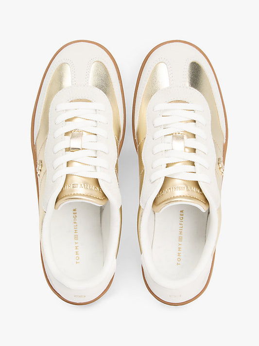 Monogram Metallic Leather Trainers