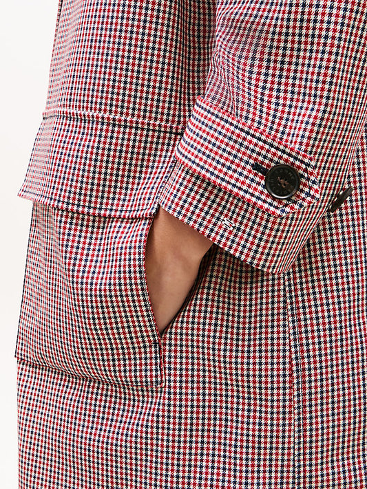 Water Repellent Check Oversized 2-In-1 Coat