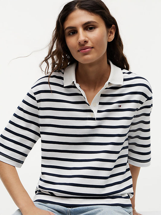 Relaxed Fit Interlock Knit Polo Shirt