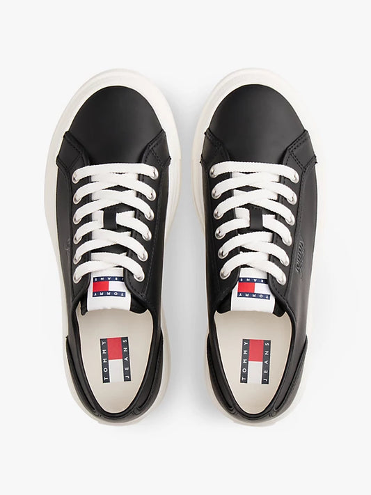 Debossed Logo Platform Trainers WiLeather