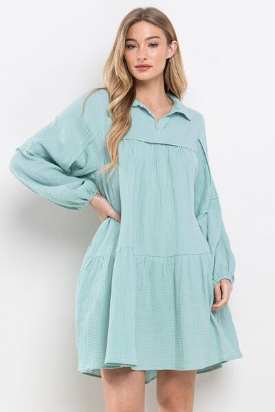 Mini robe Ces Femme Johnny Collar à manches ballon