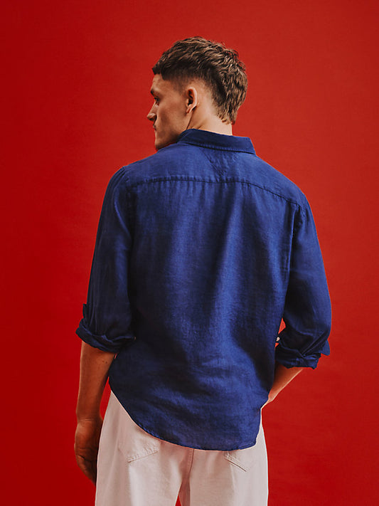 Regular Fit Washed Pure Linen Shirt