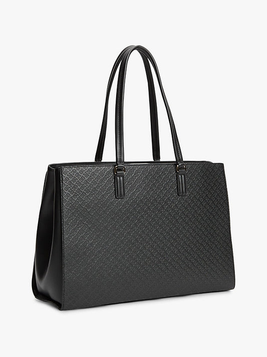 Embossed Monogram Tote Bag