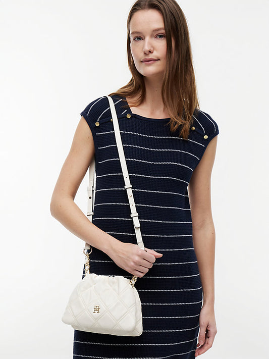 Quilted Chain Monogram Crossbody Bag