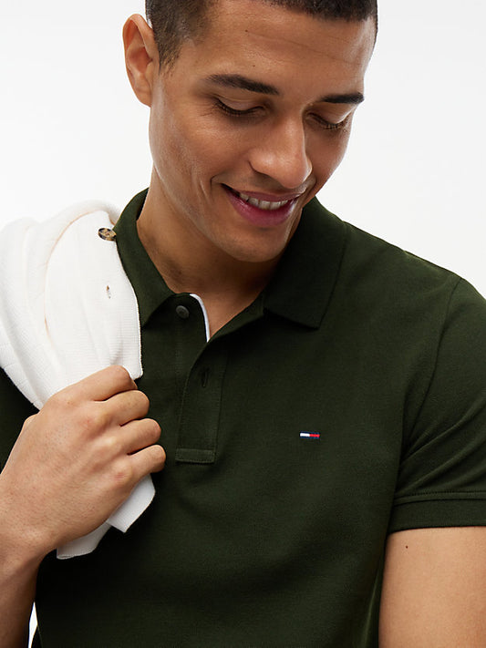 Flag Slim Fit Pique Polo Shirt