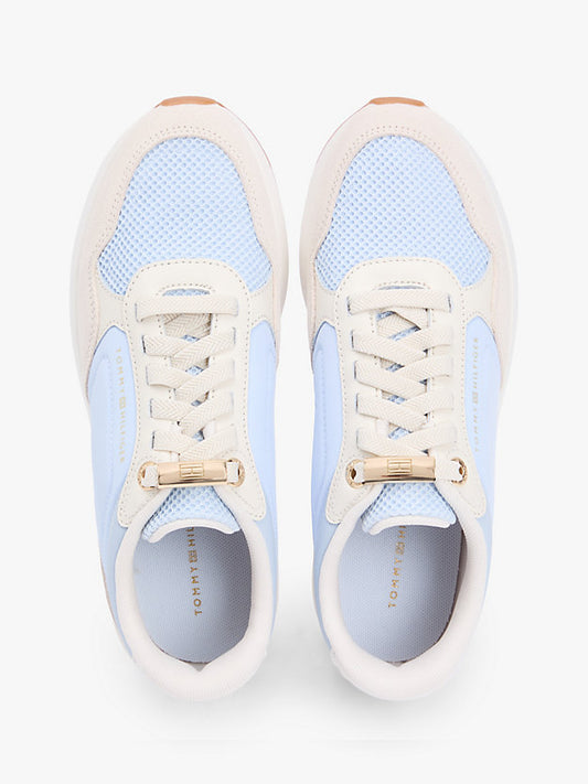 Suede Mixed Texture Mesh Serrated Trainers