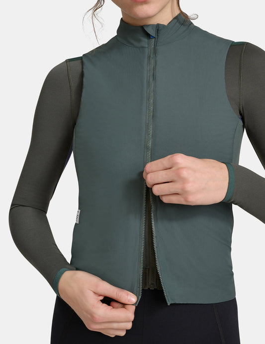Womens Alt_Road Thermal Vest - Cypress Green