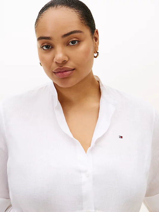 Curve Pure Linen Midi Shirt Dress