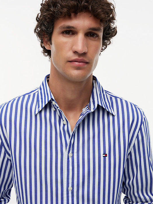 Flex Regular Fit Stripe Poplin Shirt