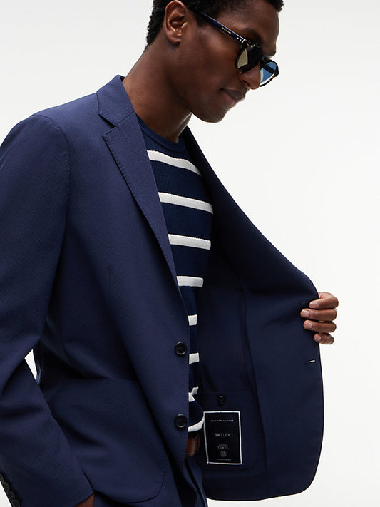 Tech Regular Fit Wool Blend Seersucker Blazer