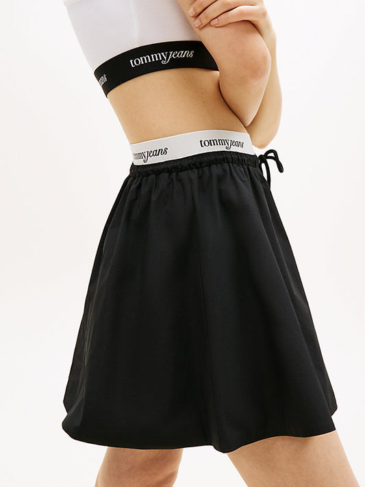 Repeat Logo Tape Poplin Mini Skirt