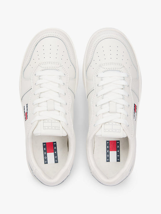The Greenwich Leather Contrast Heel Trainers