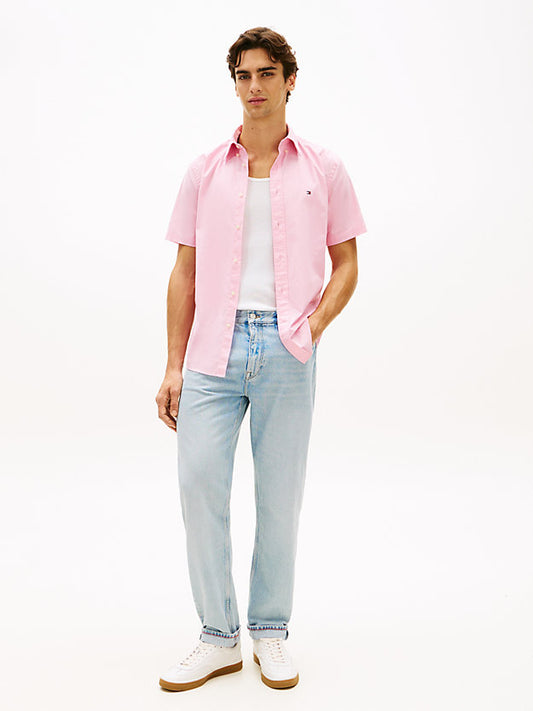 Flex Regular Fit Poplin Short Sleeve Shirt