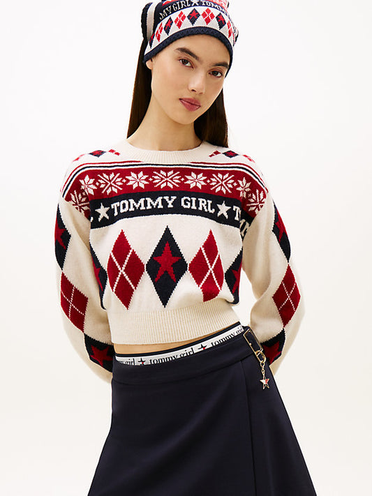 Girl Pure Wool Fair Isle Boxy Jumper