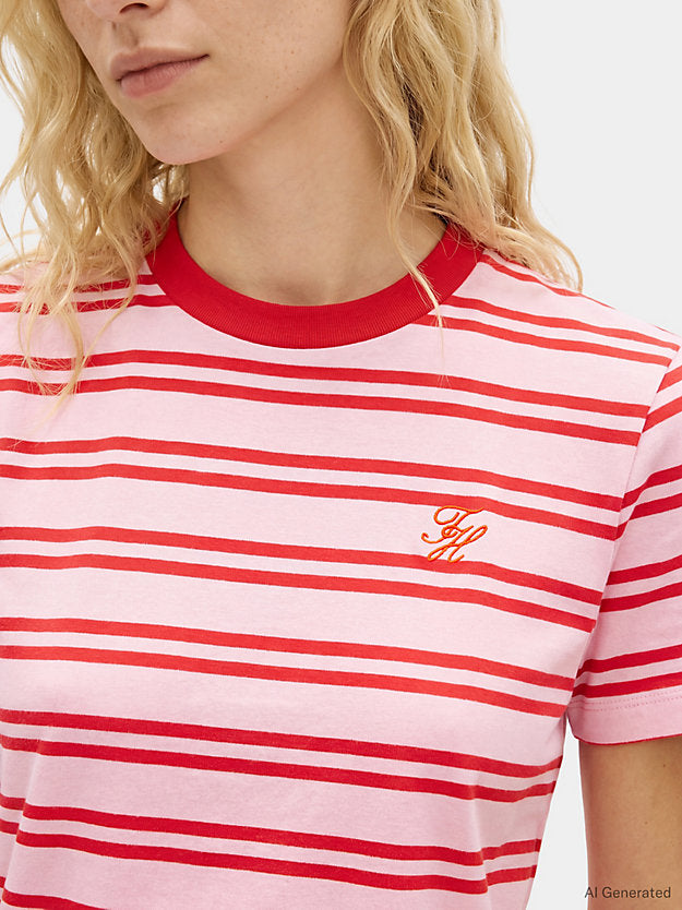 Logo Embroidery Jersey Crew Neck T-Shirt