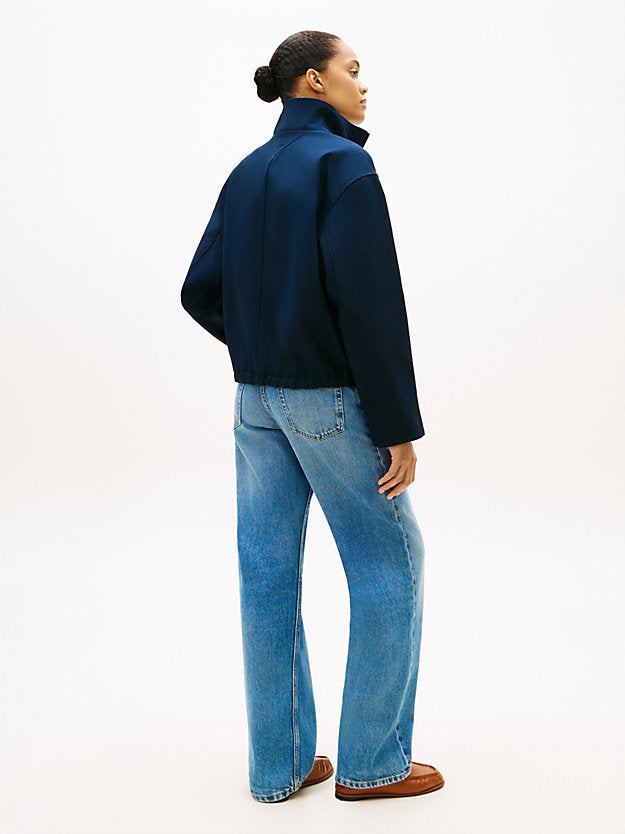 Logo Appliqué Oversized Bomber Jacket
