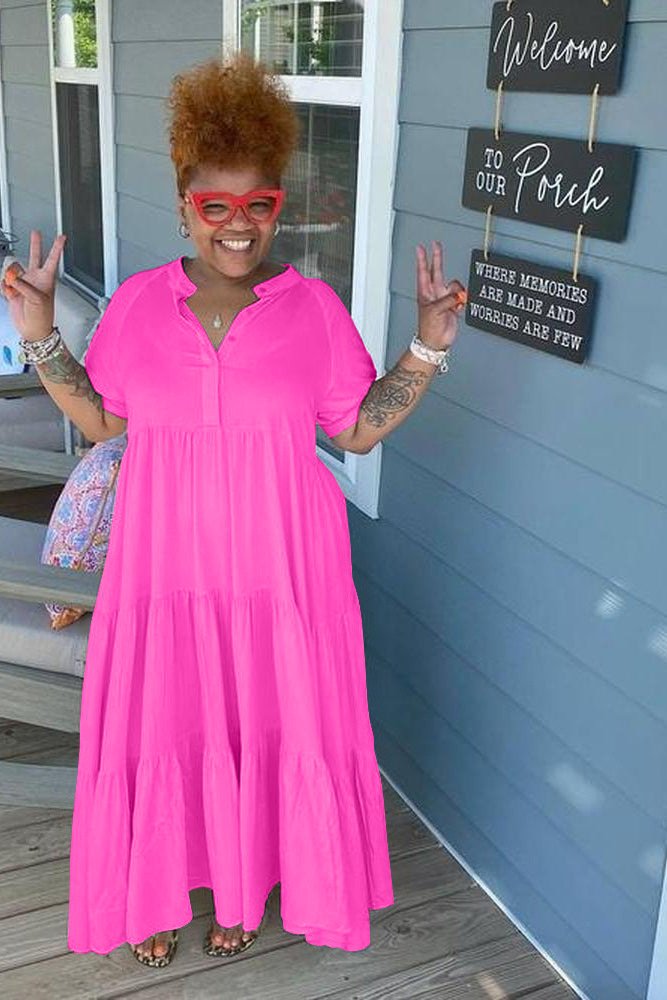 Robe longue à volants
