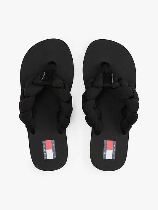 Braided Padded Strap Serrated Flip-Flops
