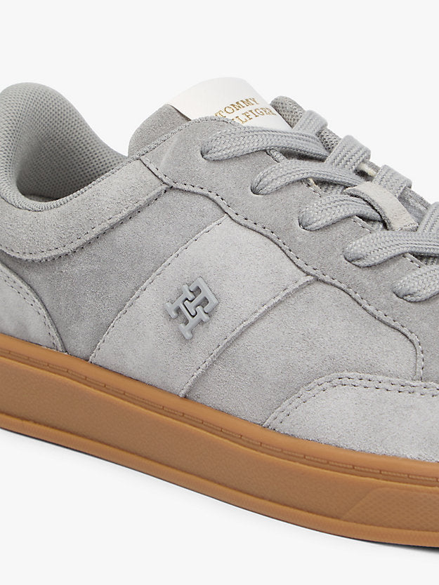 Monogram Suede Court Trainers