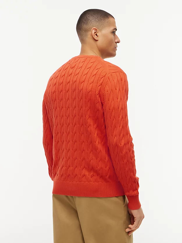 Flag Embroidery Cable Knit Jumper