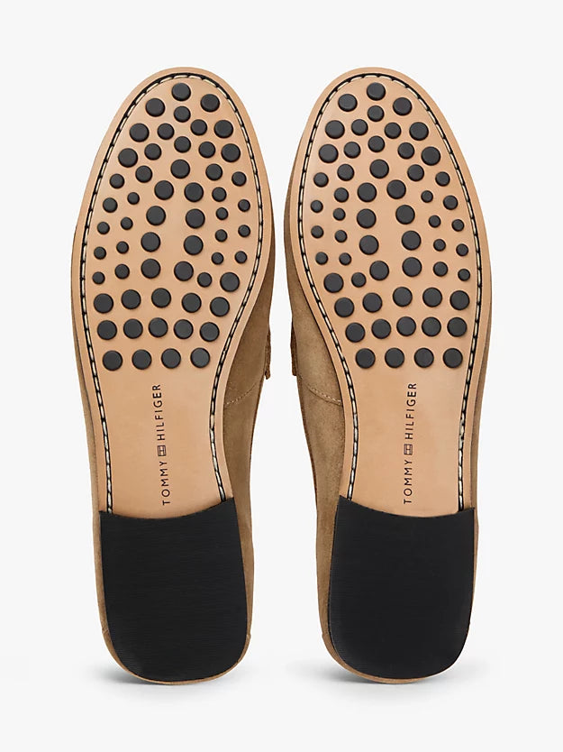 Suede Chain Penny Loafers