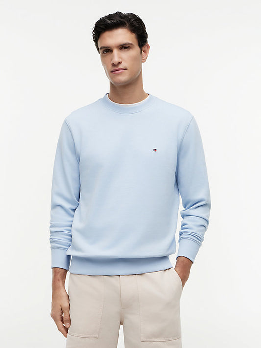 Flag Embroidery Terry Crew Neck Sweatshirt