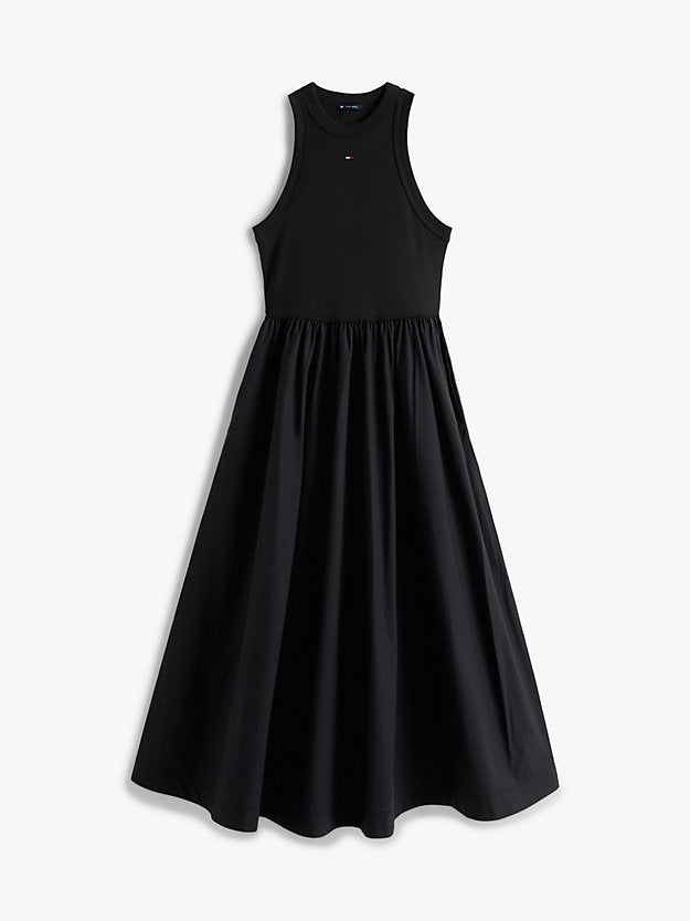 Slim Sleeveless Poplin Maxi Dress