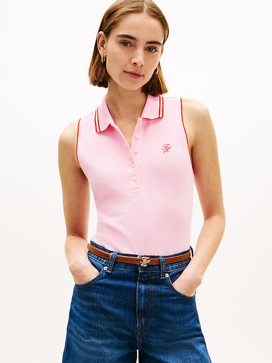 1985 Slim Fit Pique Sleeveless Polo Shirt