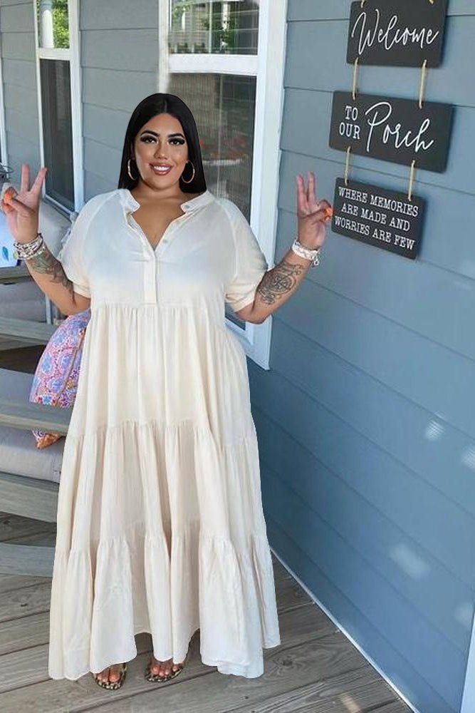 Robe longue à volants