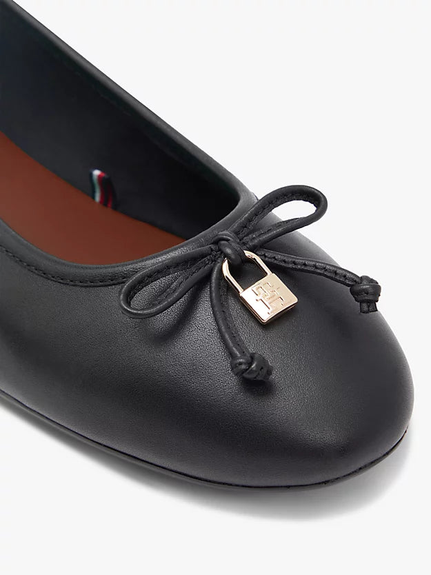 Monogram Charm Leather Ballerinas