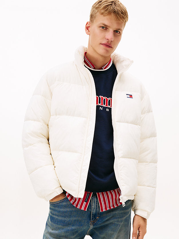 Back Logo Relaxed Hooded Puffer Jacket