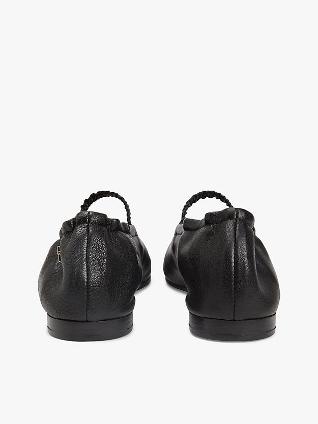 Leather Elasticated Strap Ballerinas