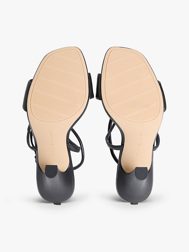 Leather Open Toe High Heels