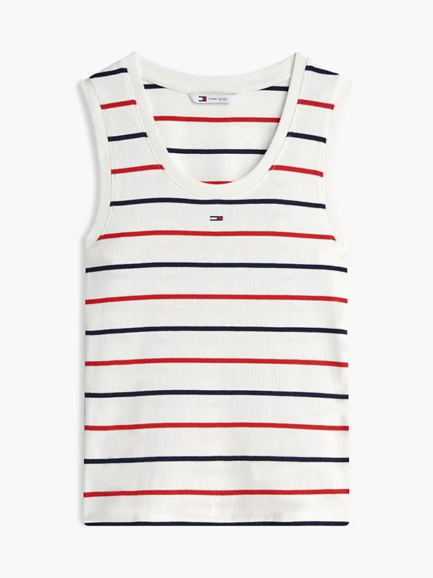 Ribbed Scoop Neck Slim Tank Top