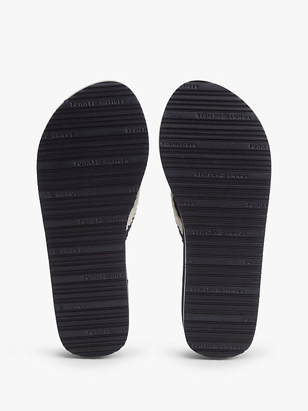 Wedge Heel Woven Flip-Flops