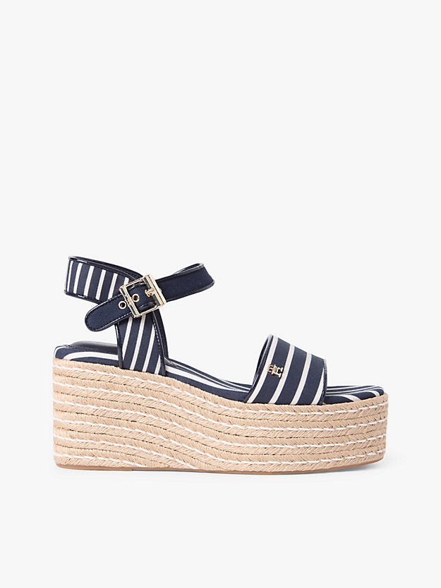 Breton Stripe Platform Wedge Espadrilles