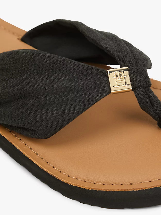 Monogram Plaque Hemp Flip-Flops