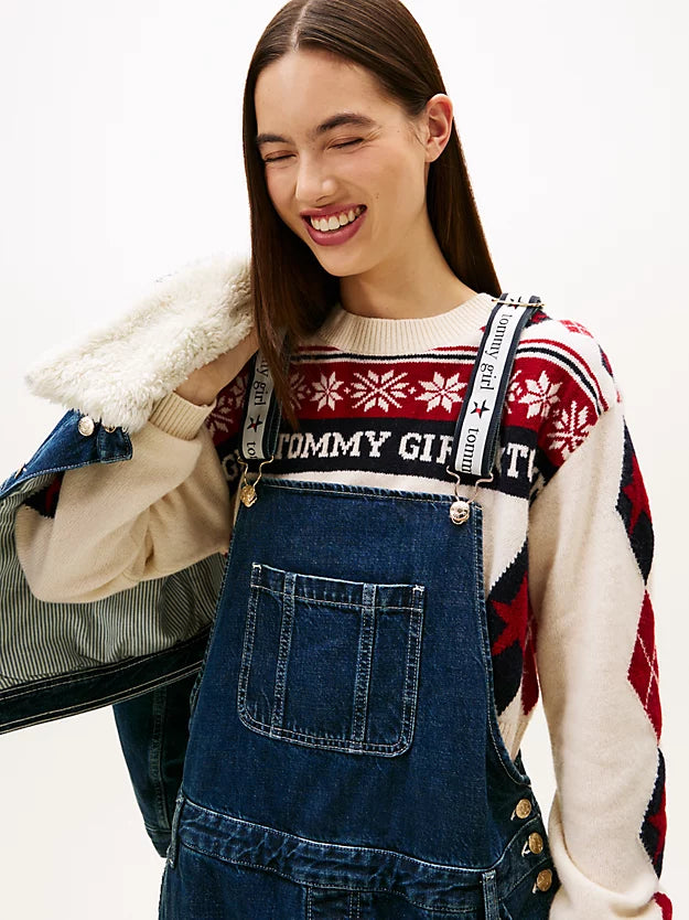 Girl Padded Denim Oversized Trucker Jacket