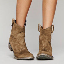 Damen Retro-Lederschuhe mit niedrigem Absatz