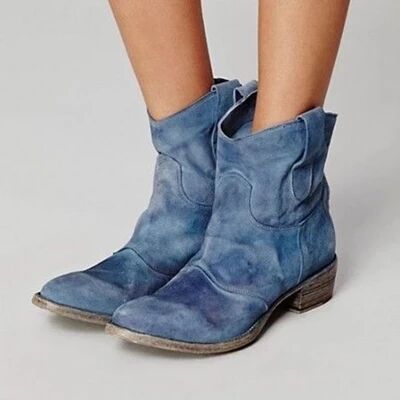 Damen Retro-Lederschuhe mit niedrigem Absatz