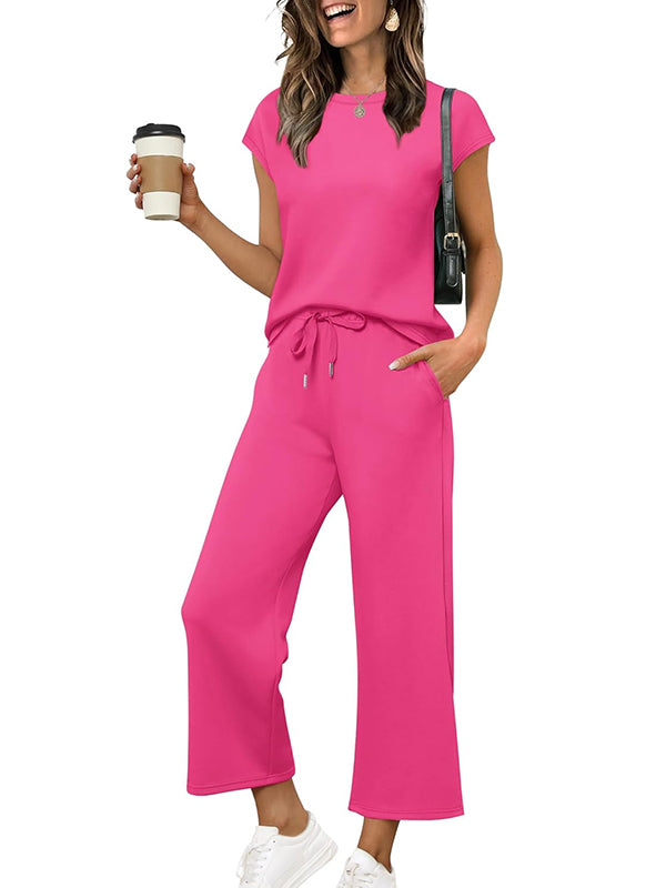 ⏰ LETZTER TAG 50% SPAREN 💥 Damen Sommerurlaub Outfits Flügelärmel Oberteile Lounge-Sets