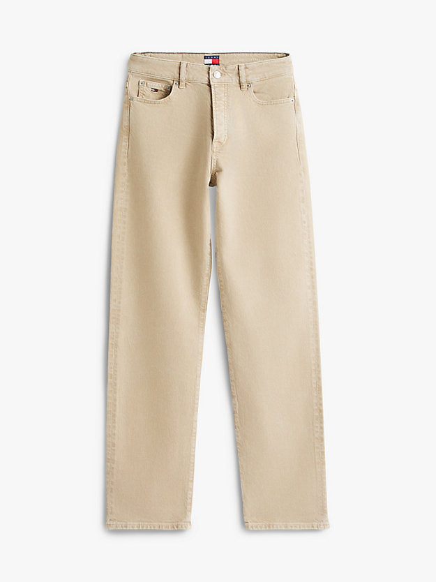 Washed Mid Rise Slim Straight Leg Jeans