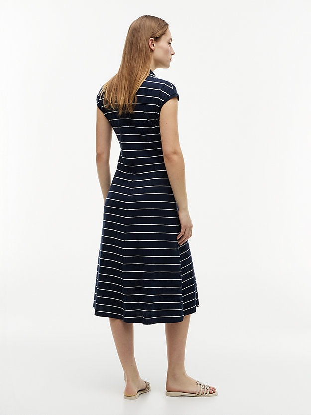 Pique Henley Midi Polo Dress