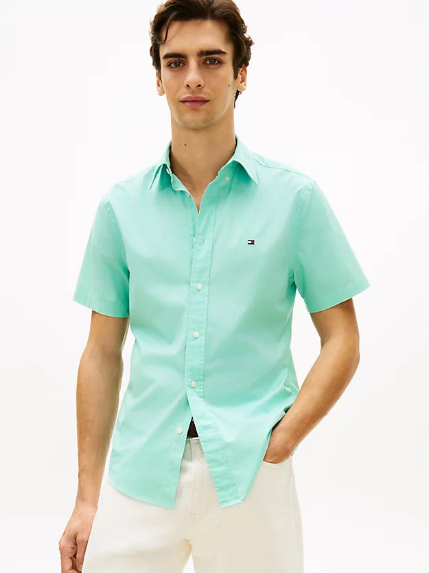 Flex Regular Fit Poplin Short Sleeve Shirt